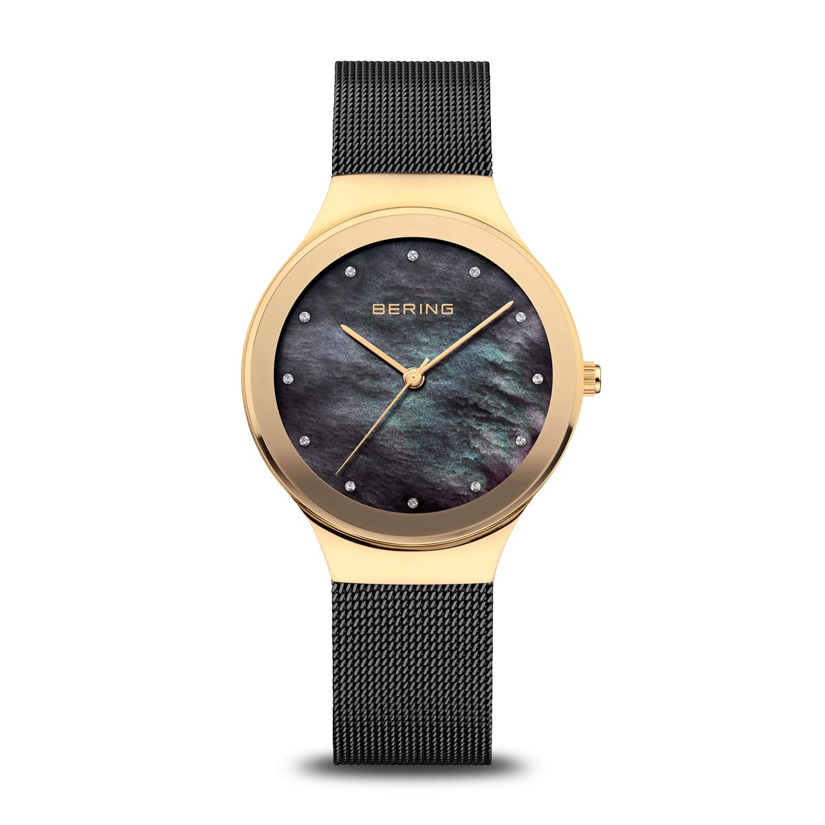 Bering Classic 12934-132 Damenuhr Schwarz • Saphirglas • Milanaise-Armband
