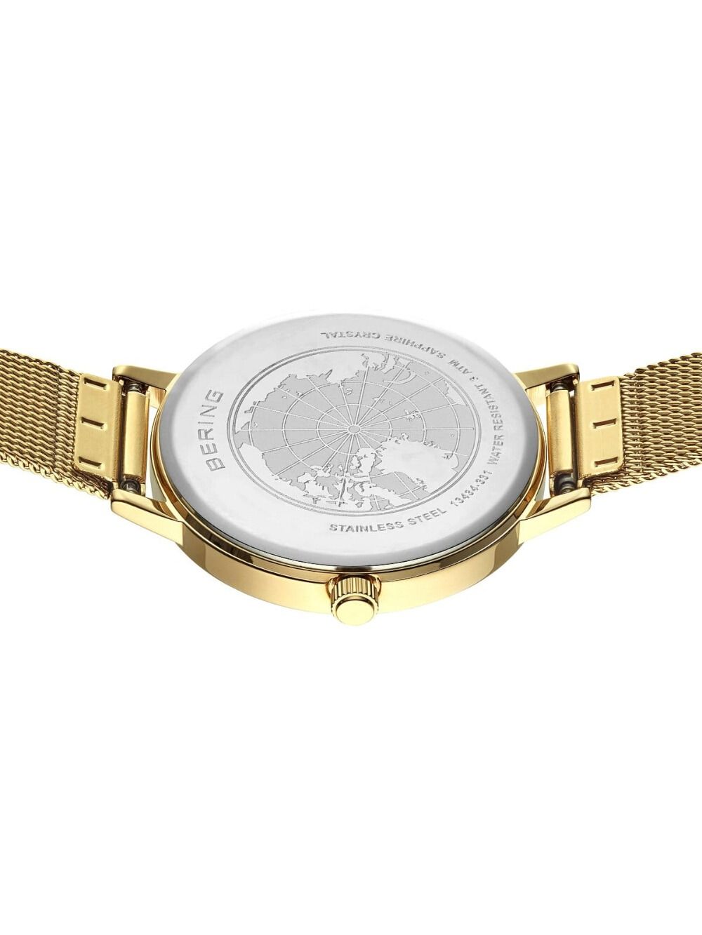 Bering Golden Signature 13434-334-GWP Damen Armbanduhr Gold • Saphirglas • Milanaise-Set, Bild 3