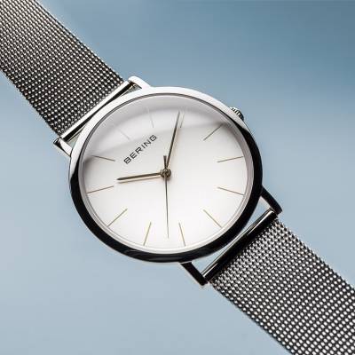 Bering Classic 13436-001 Damen Armbanduhr Silber • Saphirglas • Milanaise-Armband, Bild 3