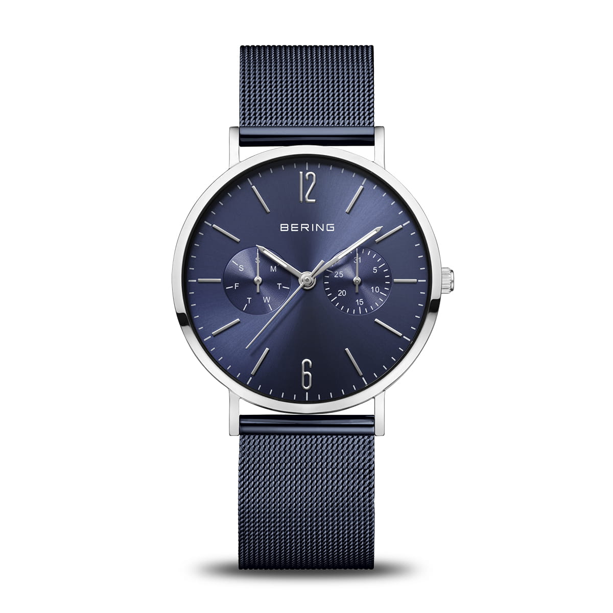 Bering Classic 14236-303 Damenuhr Blau • Saphirglas • Milanaise-Armband