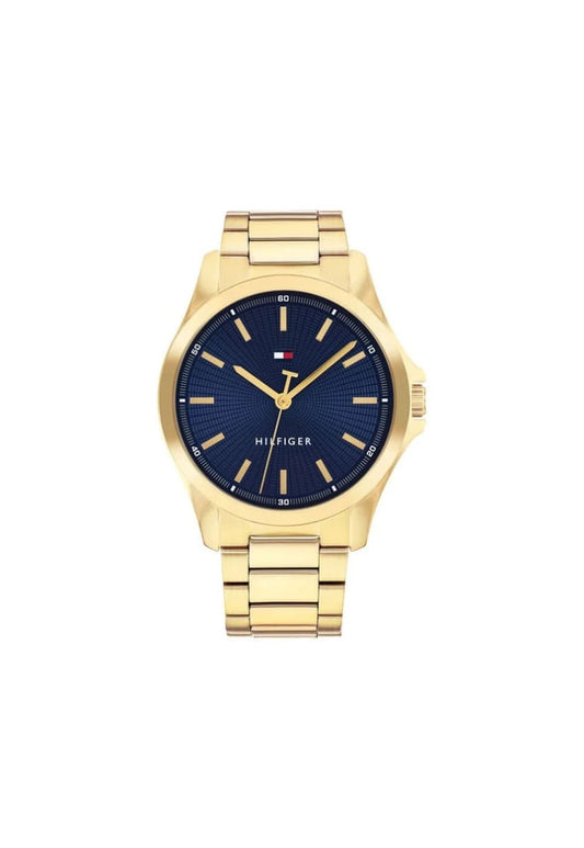 Tommy Hilfiger Bruce 1710679 Herren Armbanduhr Blau • Goldfarbenes Edelstahlgehäuse • Quarzwerk