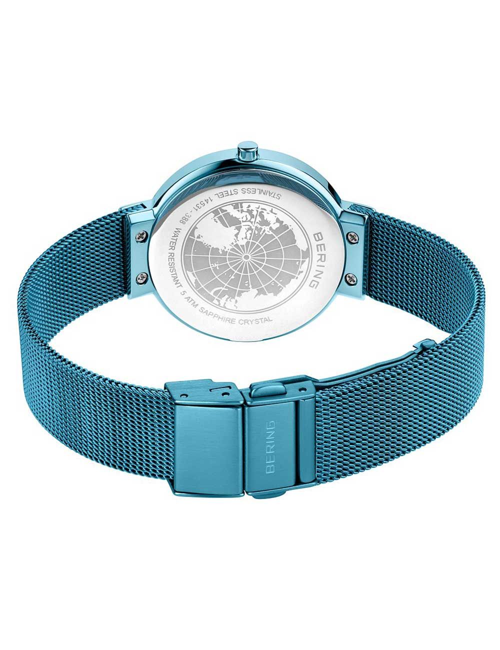 Bering Classic 14531-388 Damen Armbanduhr Blau • Saphirglas entspiegelt • Milanaise-Armband, Bild 5