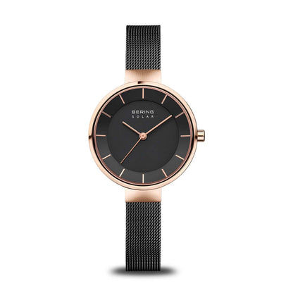 Bering Solar 14631-166 Damenuhr Roségold • Saphirglas • Milanese-Armband