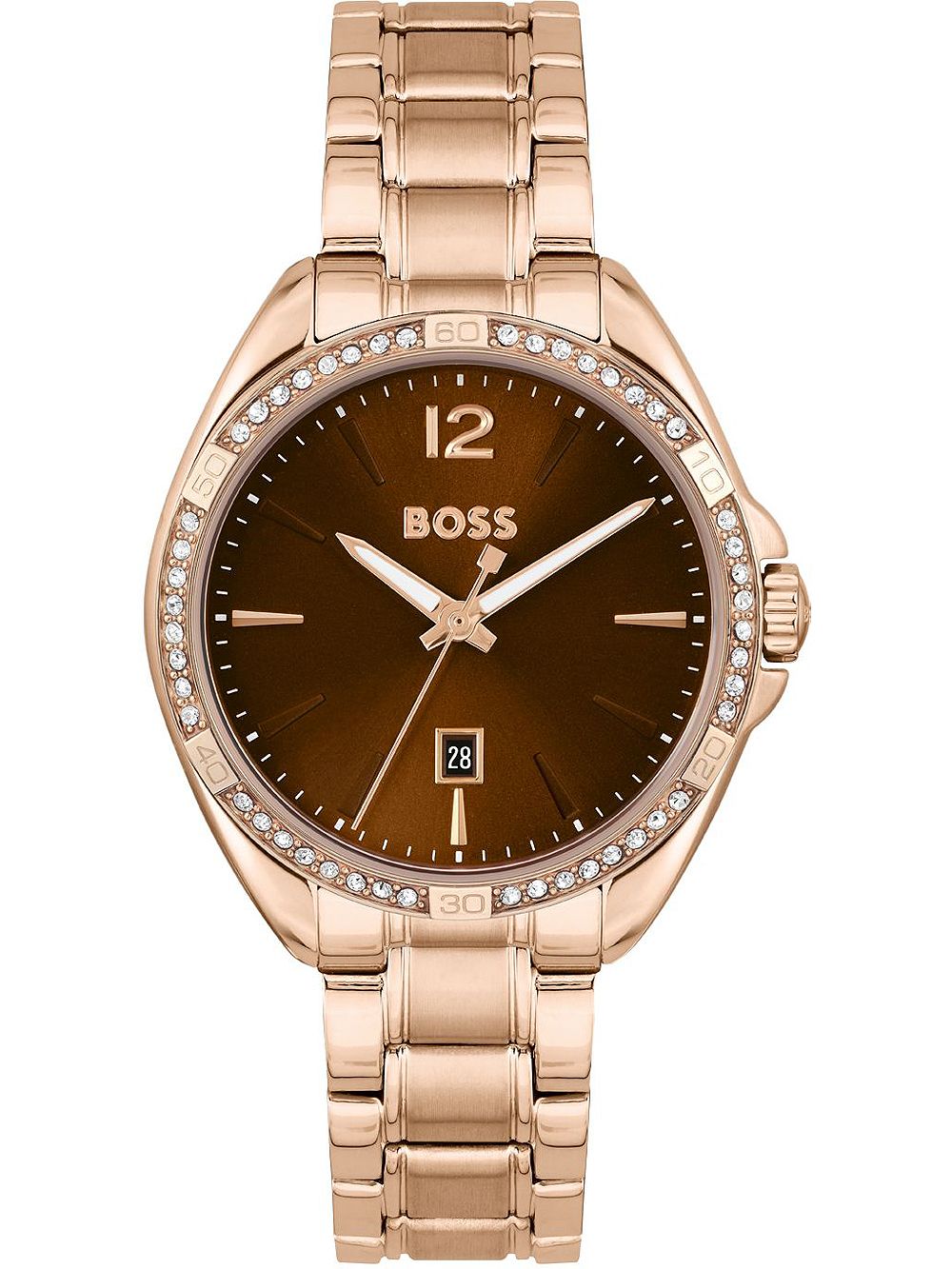 BOSS Felina 1502621 Damenuhr Rosé • Mineralglas • Leuchtzeiger & Leuchtindizes