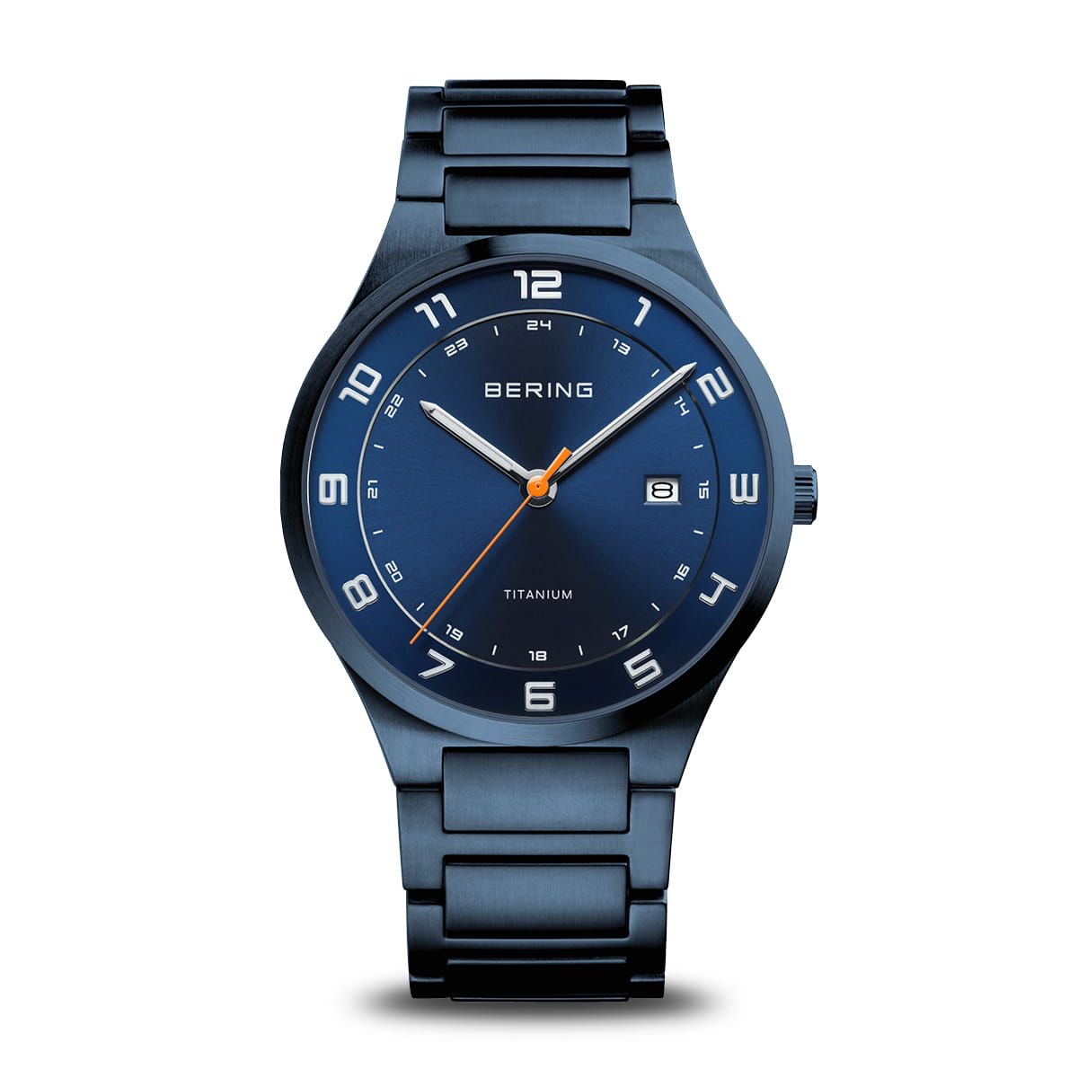 Bering Titanium 15139-797 Herrenuhr Blau • Saphirglas • Titangehäuse
