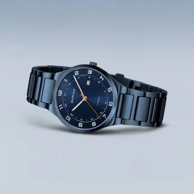 Bering Titanium 15139-797 Herrenuhr Blau • Saphirglas • Titangehäuse, Bild 4