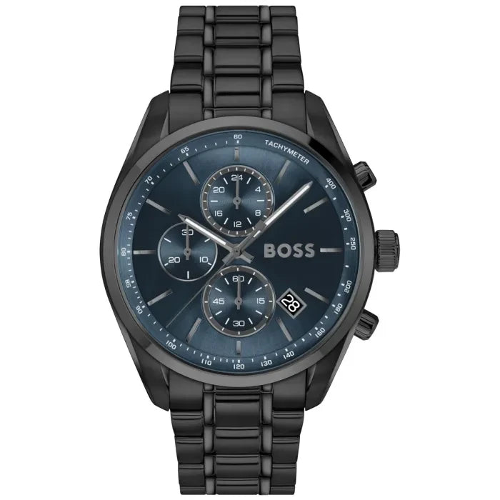 BOSS Grand Prix 1514314 Herren Armbanduhr Blau • Chronograph • Tachymeter-Lünette