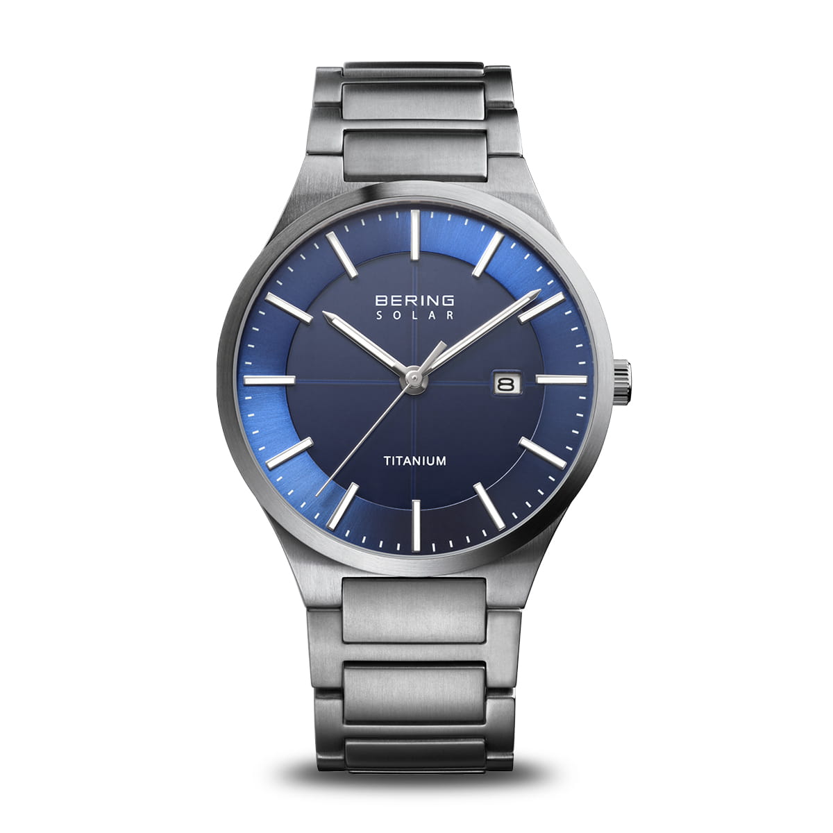 Bering Solar Titanium 15239-777 Herrenuhr Silber • Solarwerk • Saphirglas
