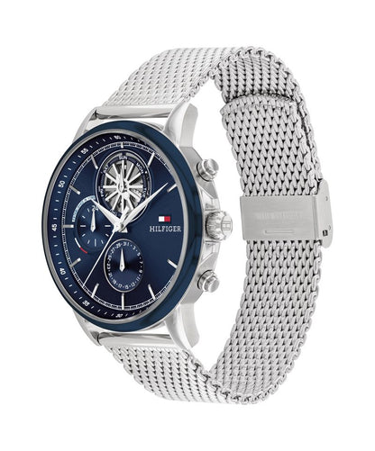 Tommy Hilfiger Stewart 1710609 Herren Armbanduhr Blau • Skelett-Zifferblatt • Edelstahl-Milanaise, Bild 2