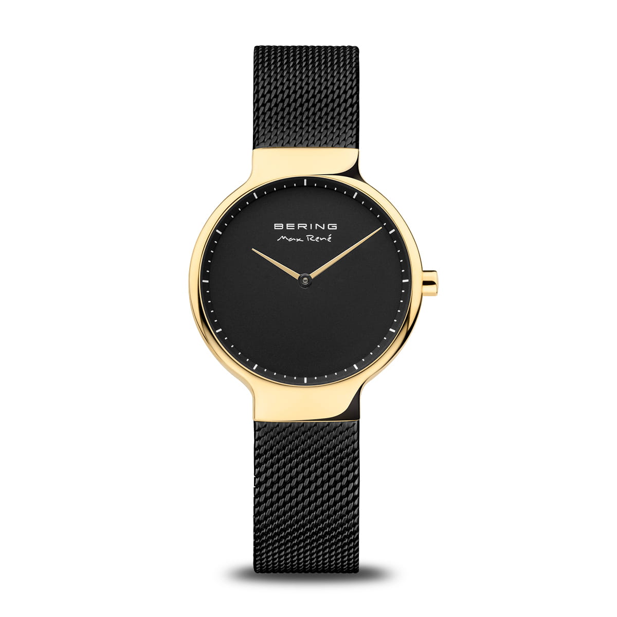 Bering 15531-132 Damen Armbanduhr Schwarz-Gold • Saphirglas • Milanese-Edelstahlband