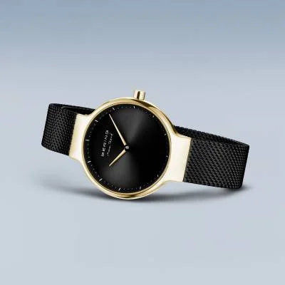 Bering 15531-132 Damen Armbanduhr Schwarz-Gold • Saphirglas • Milanese-Edelstahlband, Bild 5