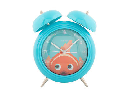 Karlsson Peekaboo Goldfish KA5980LB Wecker Hellblau • Bewegliche Augen • Kinderzimmer-Design