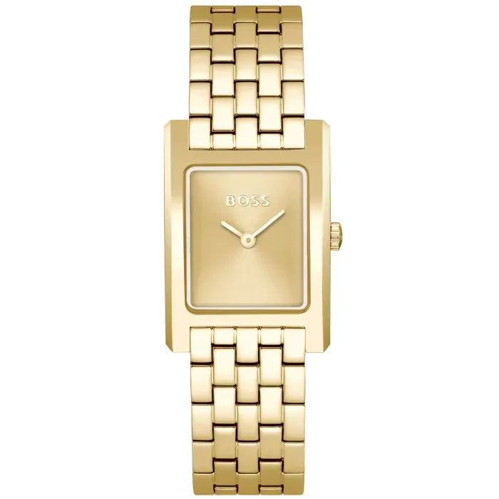 BOSS Lucy 1502744 Damen Armbanduhr Gold • Quarzwerk Seiko VJ20 • Mineralglas