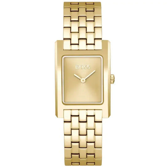 BOSS Lucy 1502744 Damen Armbanduhr Gold • Quarzwerk Seiko VJ20 • Mineralglas