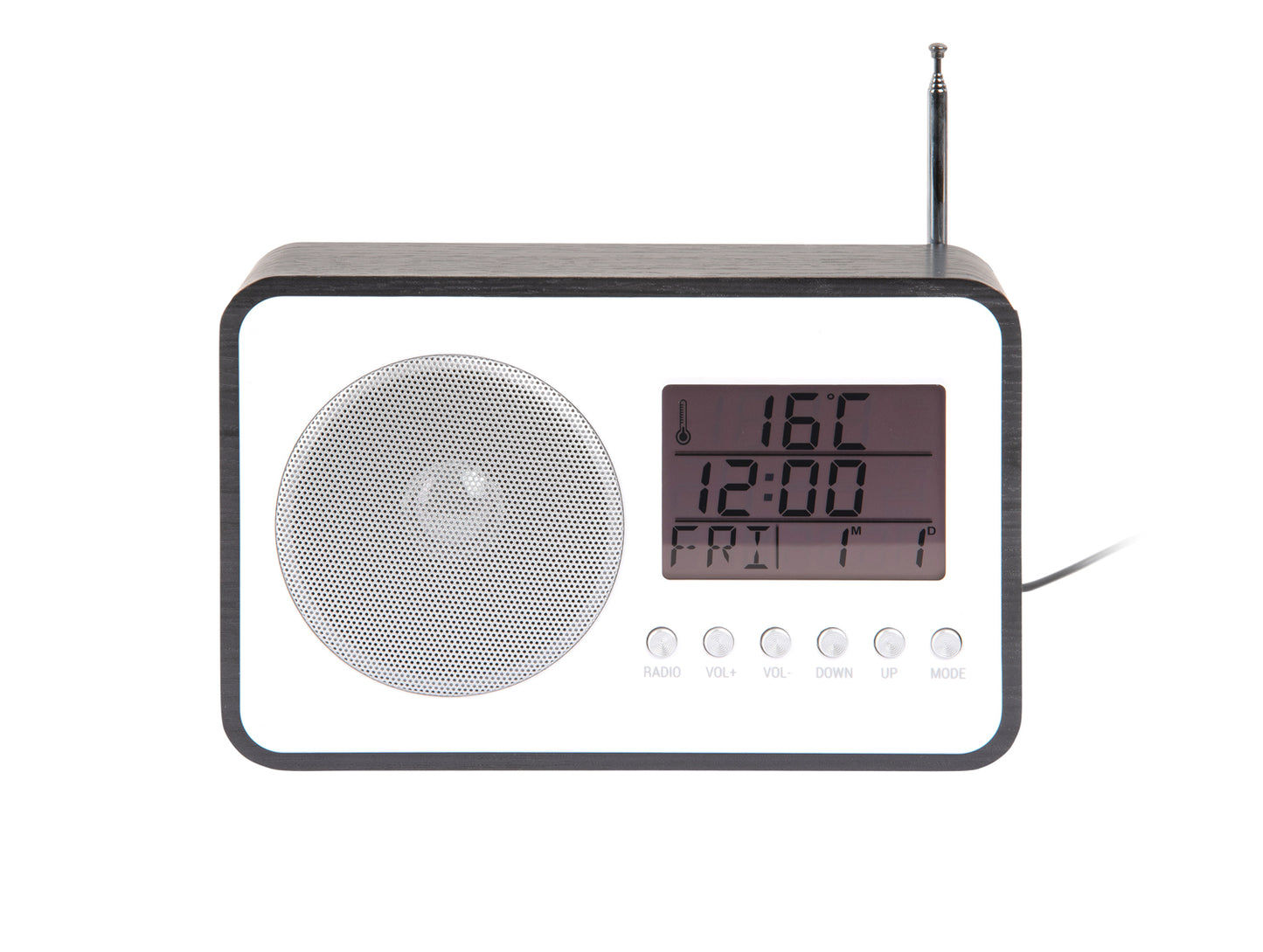 Karlsson FM Radio KA6036BK Wecker Schwarz • FM-Radio mit Weckfunktion • Digitale Anzeige mit Datum & Temperatur, Bild 2