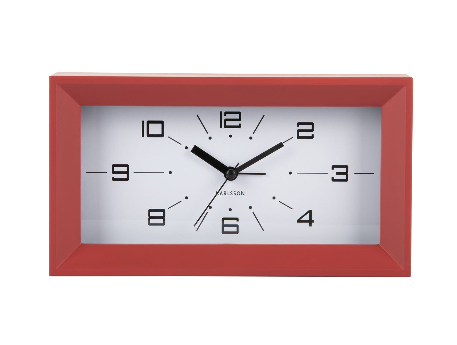 Karlsson Lujo Rectangle KA6066RD Wecker Roter Ocker • Sweep-Uhrwerk • Retro-Design, Bild 2