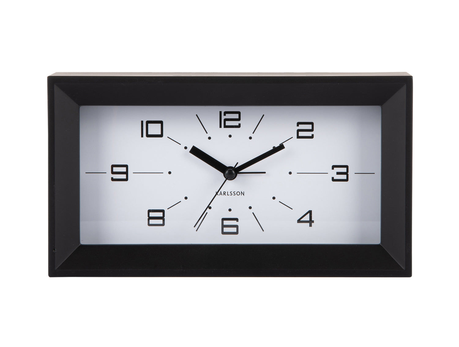 Karlsson Lujo Rectangle KA6066BK Wecker Schwarz • Geräuschloses Sweep-Uhrwerk • Retro-Design, Bild 2
