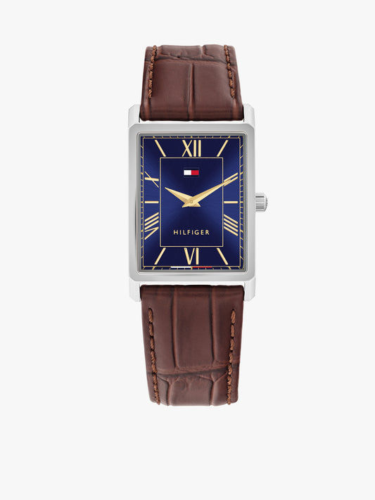 Tommy Hilfiger Ben 1710771 Herren Armbanduhr Blau • Rechteckiges Gehäuse • Japanisches Quarzwerk