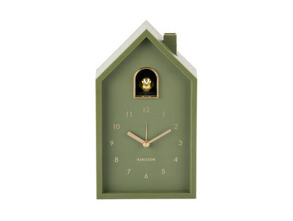 Karlsson Modern Cuckoo Oro KA6077GR Wecker Luxusgrün • Kuckucksgeräusch beim Alarm • Vergoldeter Vogel, Bild 2