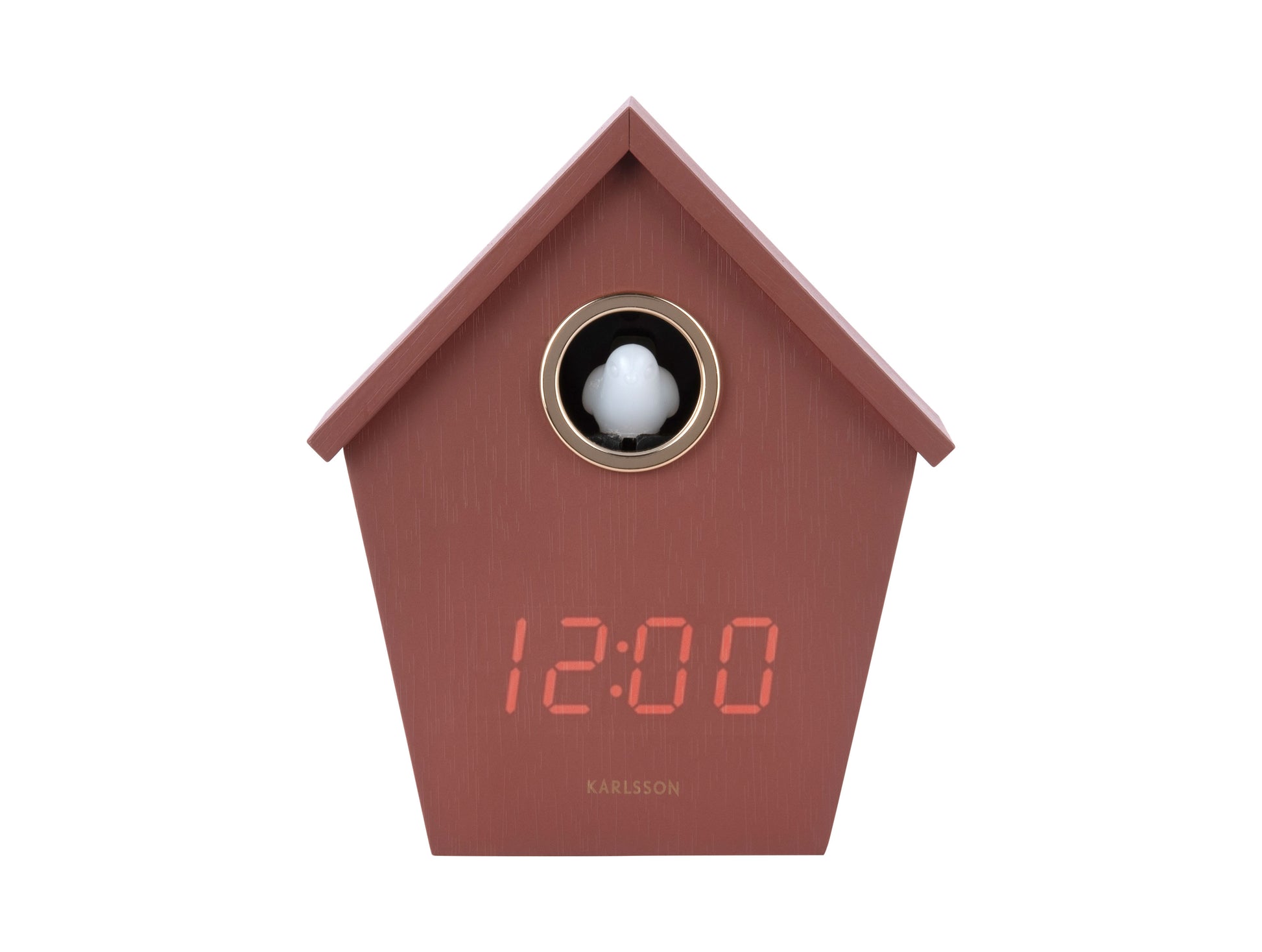 Karlsson Riqueza Cuckoo LED KA6124RD Wecker Burgunderrot • Digitales LED-Display • USB-Betrieb mit Kuckucksfunktion, Bild 2