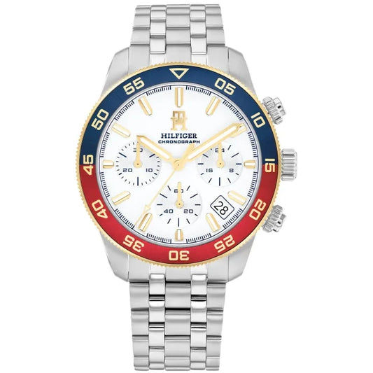 Tommy Hilfiger TH85 1792184 Herrenuhr Silber • Chronograph mit Stoppuhr • Mineralglas