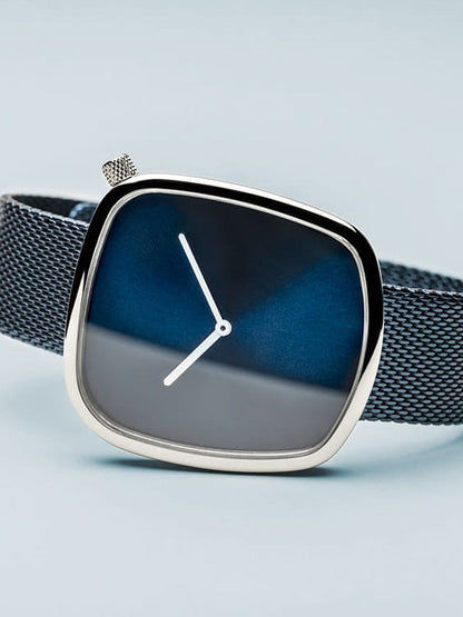 Bering Pebble 18040-307 Unisex Armbanduhr Blau • Saphirglas • Edelstahl-Meshband, Bild 3