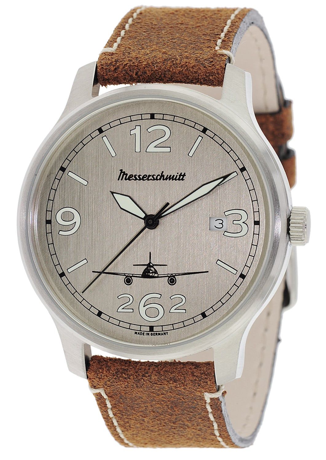 Messerschmitt ME-42-ALU-L Herren Armbanduhr • Schweizer Quarzwerk • Lumineszenz