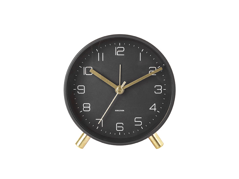 Karlsson Lofty KA5752BK Wecker Schwarz • Geräuschloses Sweep-Werk • Golddetails, Bild 3