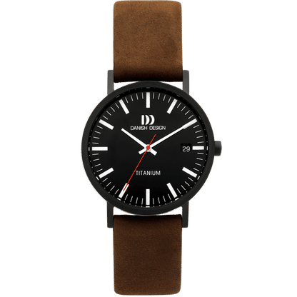 Danish Design Gløbe IQ34Q199 Rhine Armbanduhr Schwarz-Braun • Titangehäuse • Mineralglas