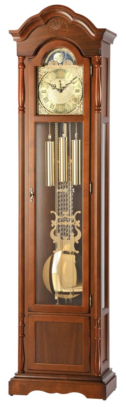 AMS Grandfather Clock 211x50x25 cm Walnut • Westminster Chime • Moon Phase Display