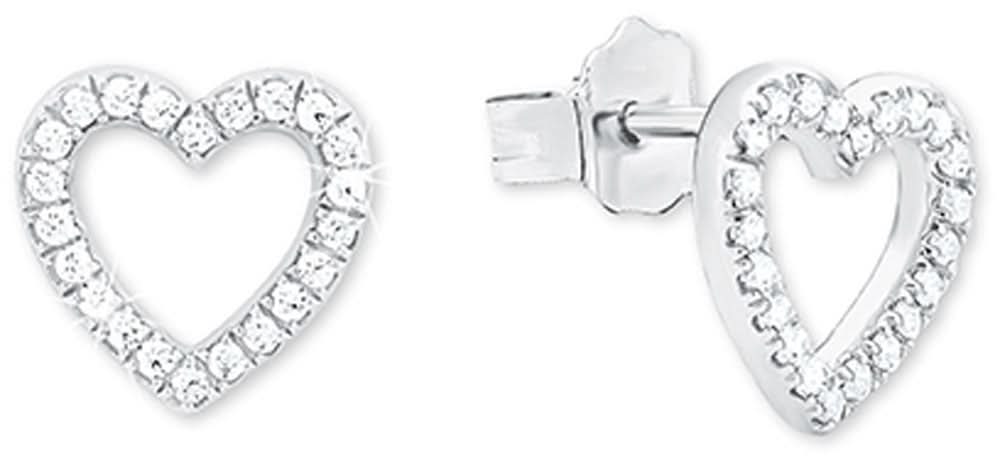 Heart Stud Earrings with Stones - s.Oliver Jewelry Model: 2017259