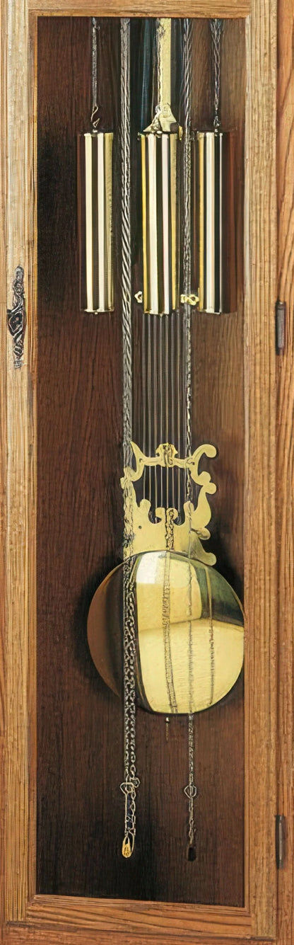 AMS Grandfather Clock 196x55x30 cm Oak Wood • Mechanical Movement • Moon Phase Display