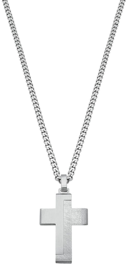 Tank Chain Necklace with Cross Pendant - s.Oliver Jewelry Model: 2024253