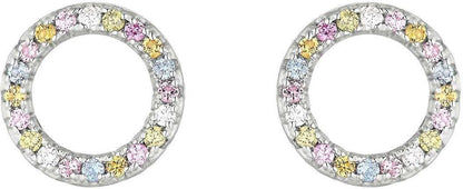 Circular Stud Earrings with Colorful Stones, s.Oliver, Model 2037841
