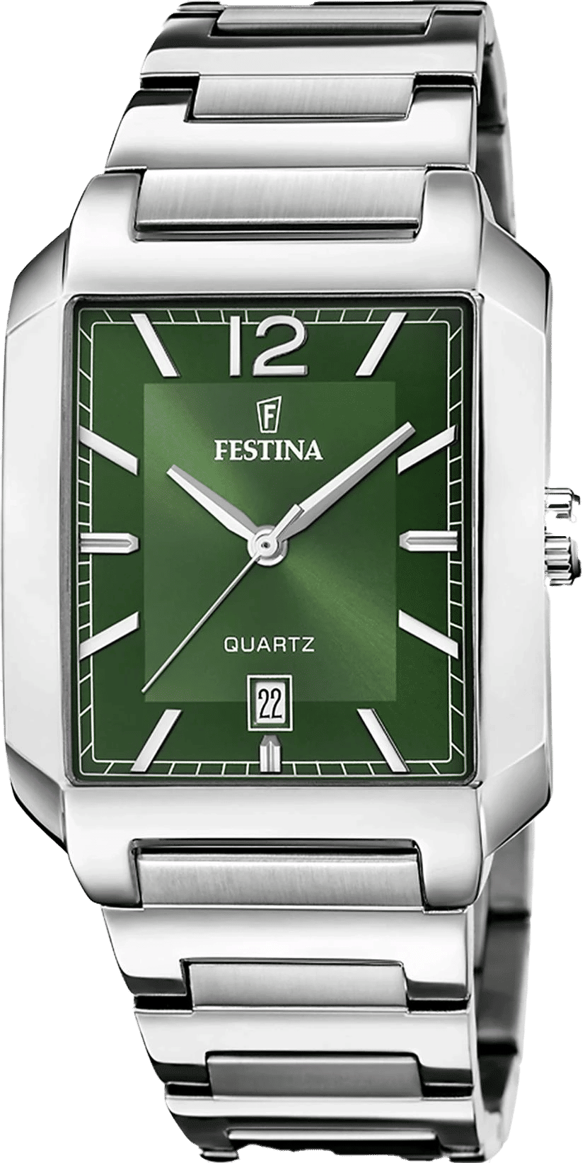 Festina On the Square F20677/5 Men's Watch • Striking Square Design • Green Dial