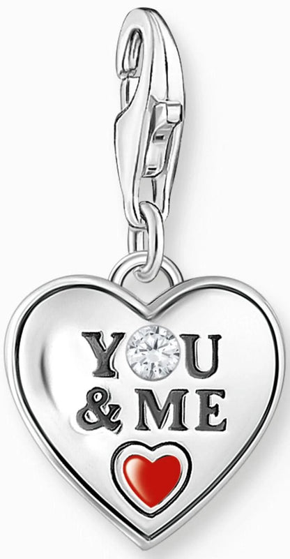 Thomas Sabo Charm Pendant Model: 2206-691-7 Heart with Inscription - 925 Sterling Silver