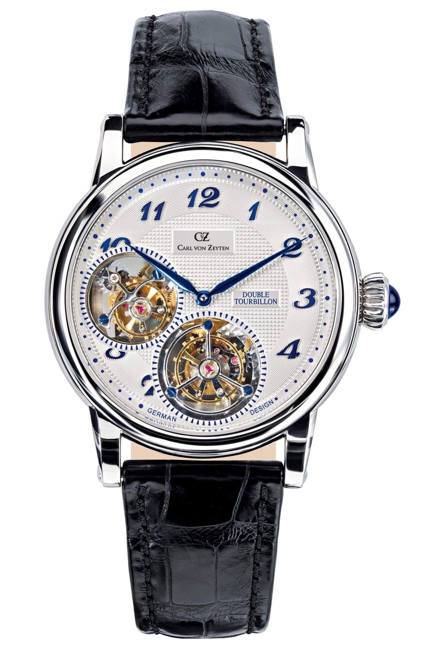 Carl von Zeyten Schonach Limited Edition CVZ2010SL Herrenuhr Weißgold • Doppel-Tourbillon • Automatikwerk