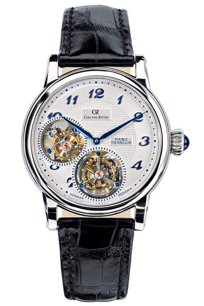 Carl von Zeyten Schonach Limited Edition CVZ2010SL Herrenuhr Weißgold • Doppel-Tourbillon • Automatikwerk