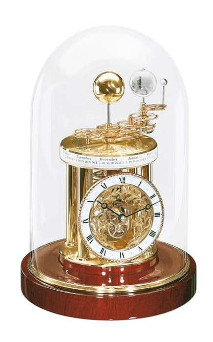 Hermle Table Clock 28.5x21x21 cm Mahogany • Precise Quartz Movement • Fascinating Astrolabe