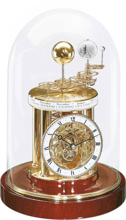 Hermle Table Clock 28.5x21x21 cm Mahogany • Precise Quartz Movement • Fascinating Astrolabe