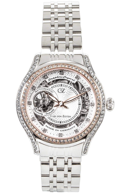 Carl von Zeyten Seewald CVZ0069RWMS Damen Automatik • Skelettzifferblatt mit Swarovski • Saphirglas