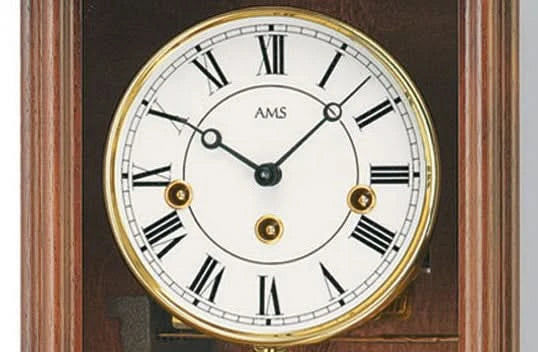 AMS Wall Clock 53x27x13 cm Wood • Mechanical 8-day movement • Westminster chime