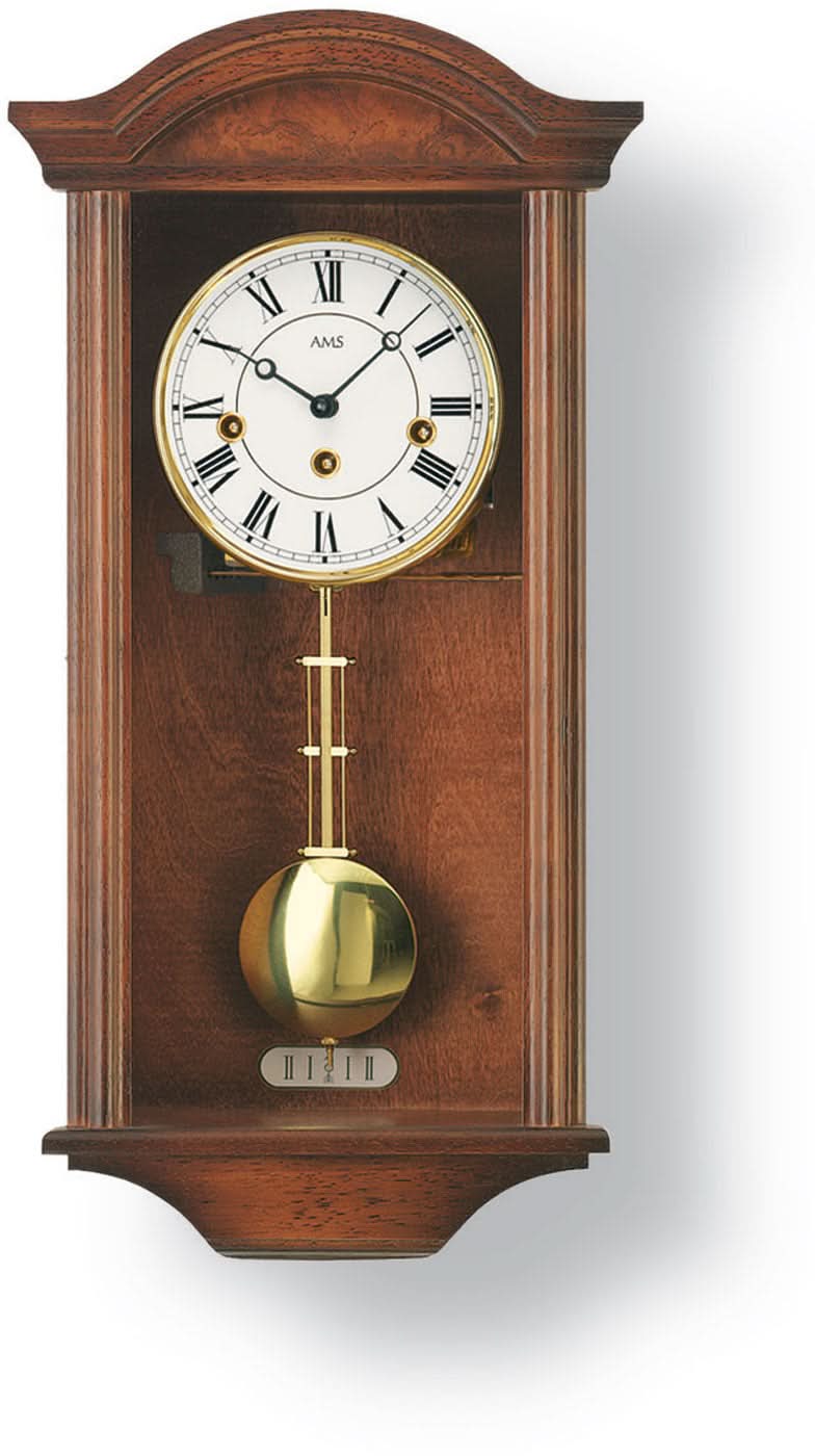 AMS Wall Clock 53x27x13 cm Wood • Mechanical 8-day movement • Westminster chime