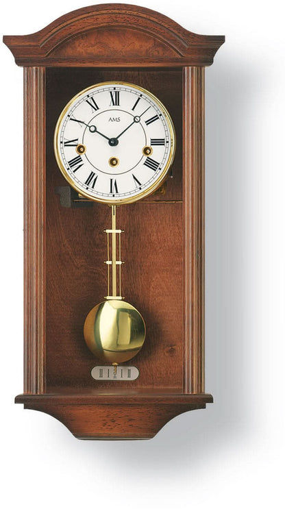 AMS Wall Clock 53x27x13 cm Wood • Mechanical 8-day movement • Westminster chime