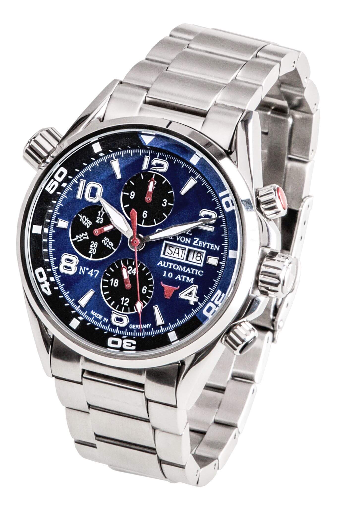 Carl von Zeyten No.47 CVZ0047BLMS Herrenuhr Silber • Saphirglas • Automatikwerk