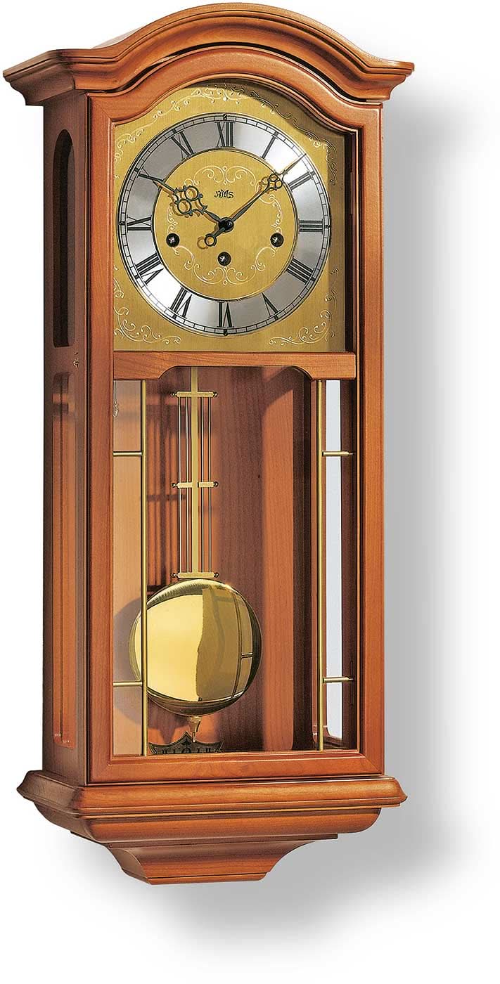 AMS Wall Clock 67x27x15 cm Wood • Westminster Chime • Automatic Night Shut-off
