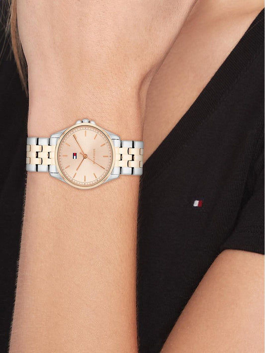 Tommy Hilfiger Jade 1782772 Damen Armbanduhr Bicolor • Quarzwerk • Edelstahlgehäuse 30 mm