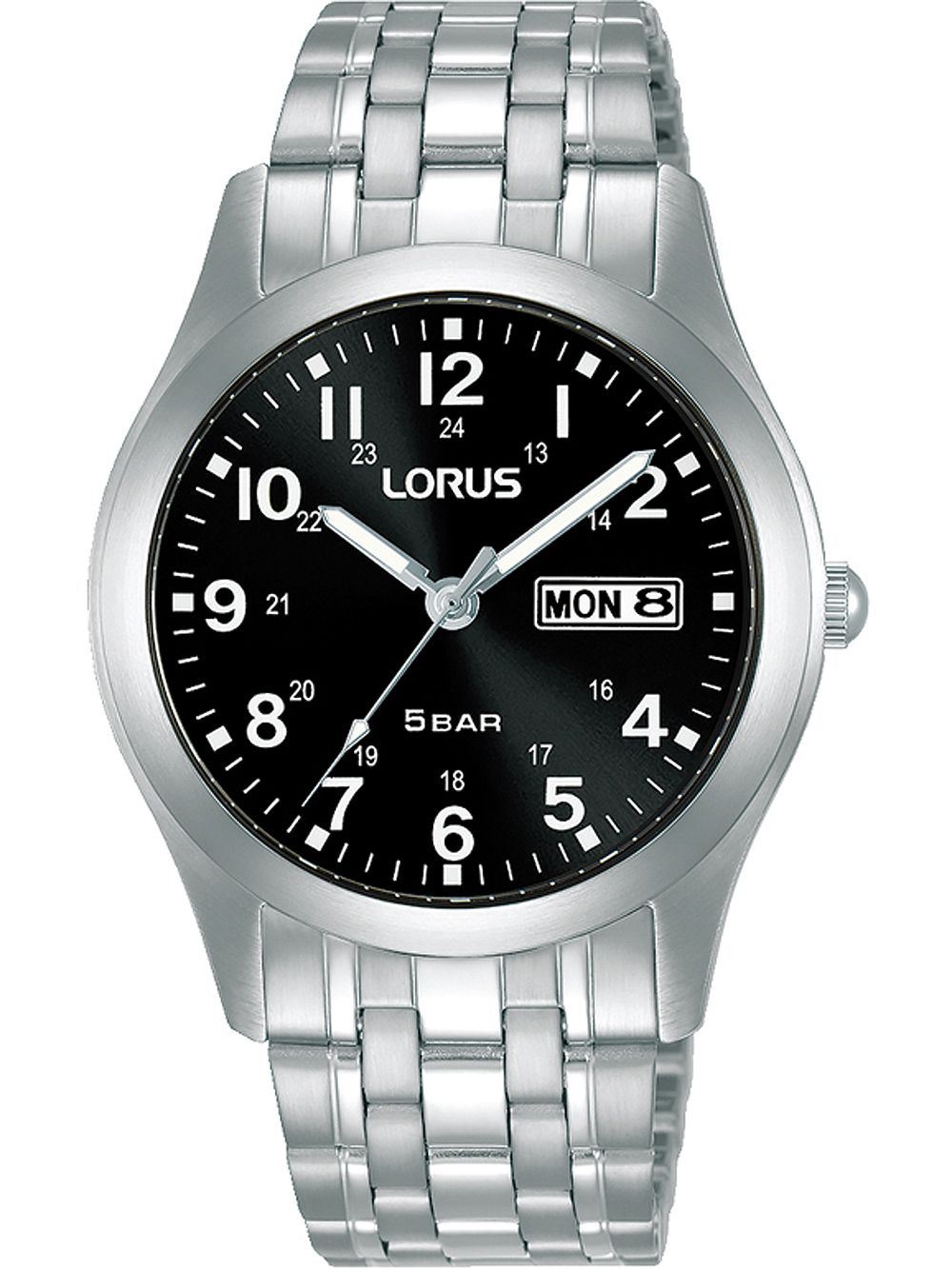 Lorus Klassik RXN73DX5 Herren Armbanduhr Silber • Mineralglas • Datum & Wochentag
