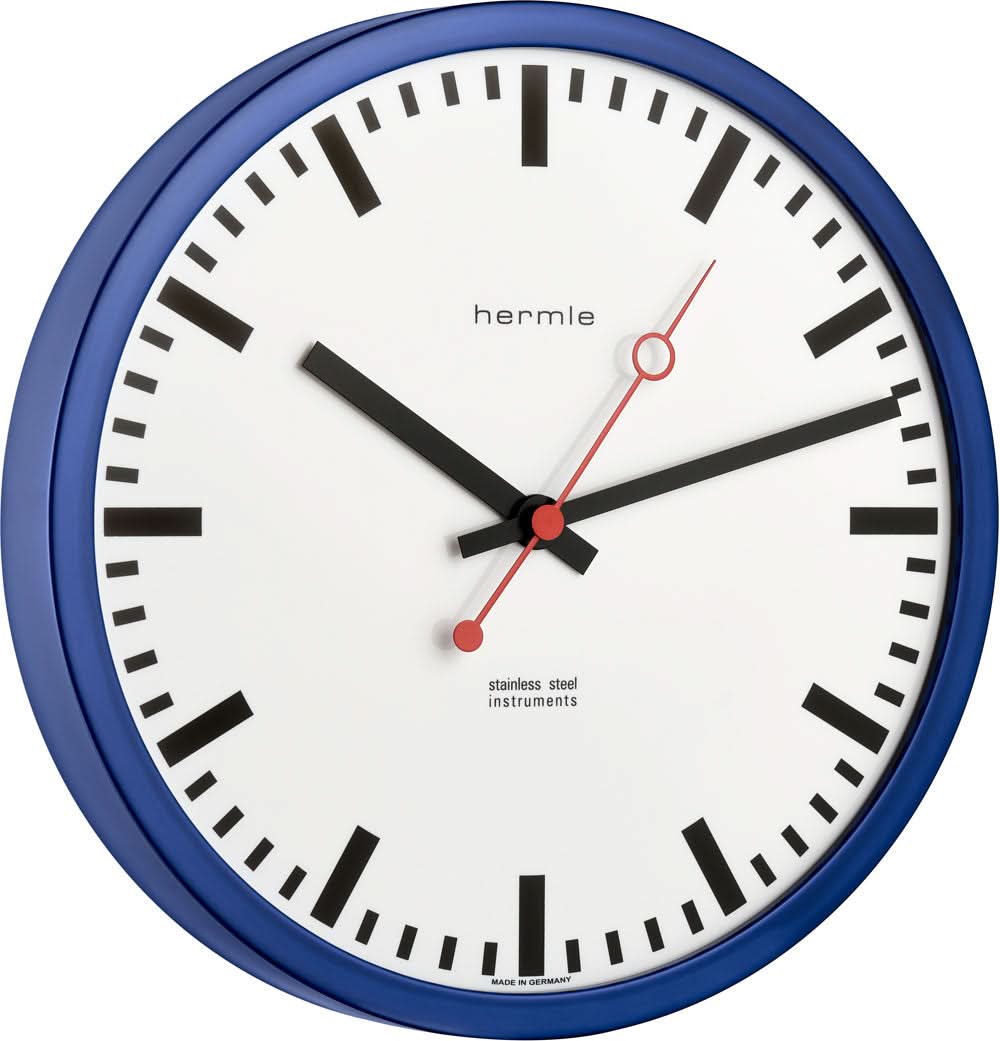 Hermle Wall Clock 30x30x5 cm Stainless Steel • Quartz Movement • Modern Design