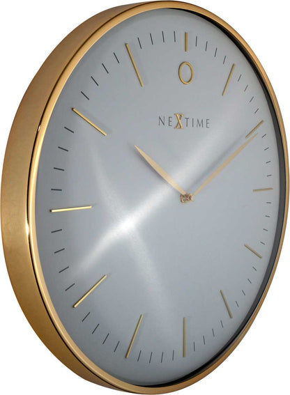 Nextime Wall Clock 40 cm Ø Metal • Elegant Design • Silent Quartz Movement